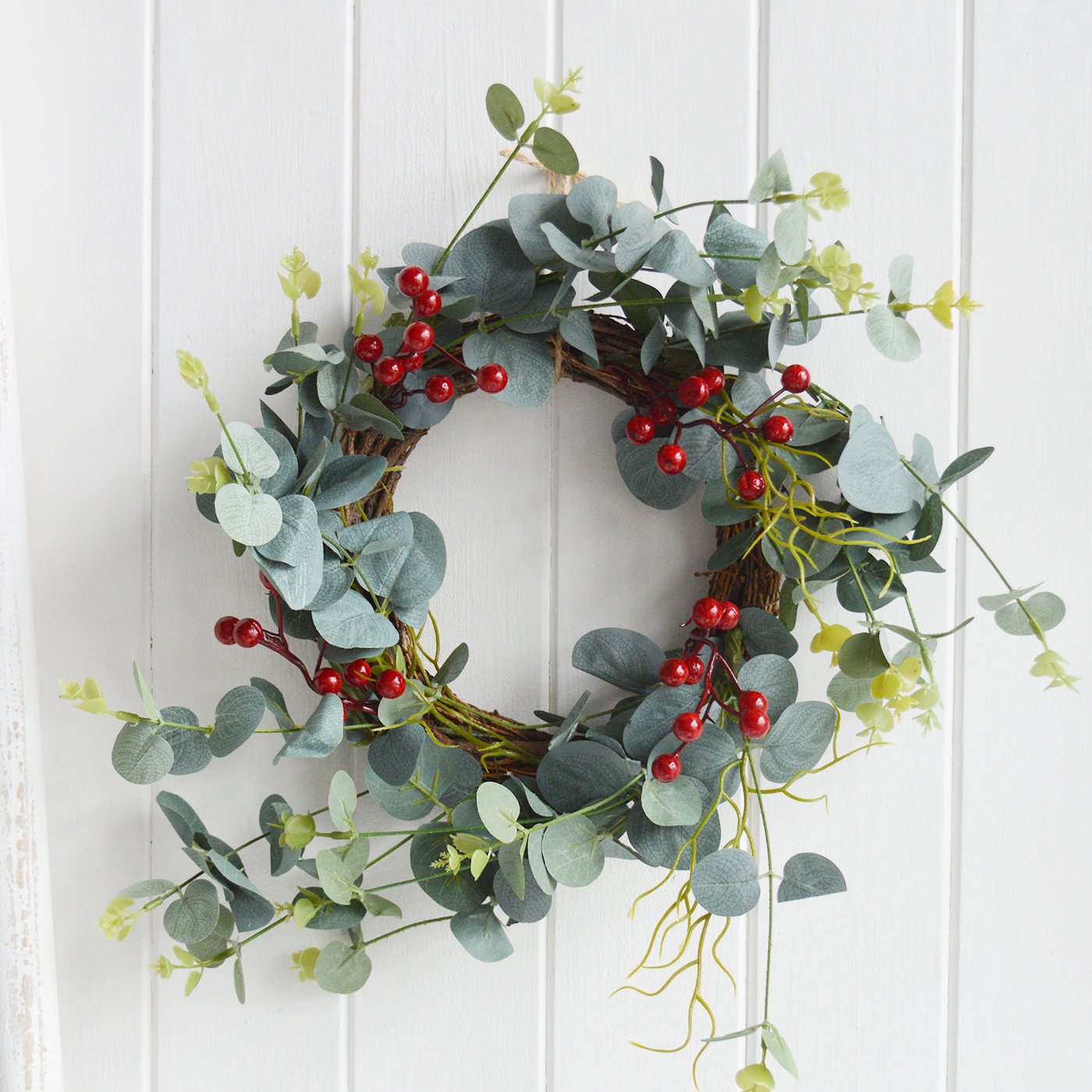 Faux White Berry & Cone Sprig from The White Lighthouse Home Furniture and Interiors