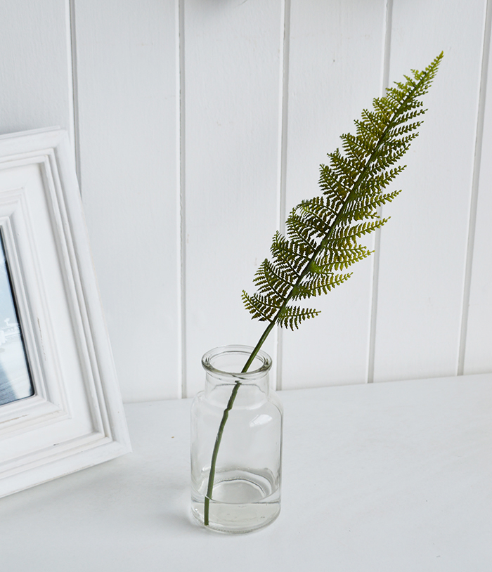 Realistic simple fern leaf in our Newbury bud vase