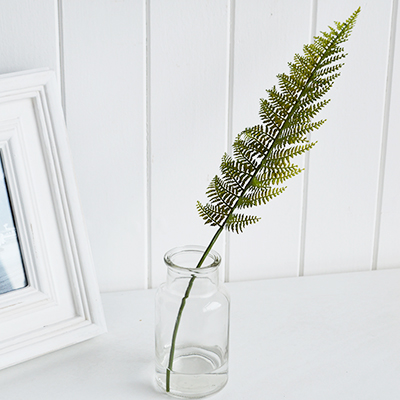 Realistic simple fern leaf in our Newbury bud vase