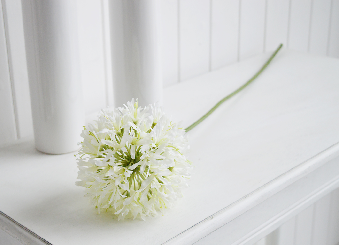 Artificial White Allium - White Flowers and Greenery