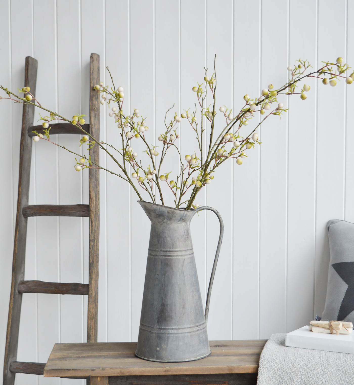 The White Lighthouse. White Furniture and New England accessories for the home. Artificial White Berry Branch
