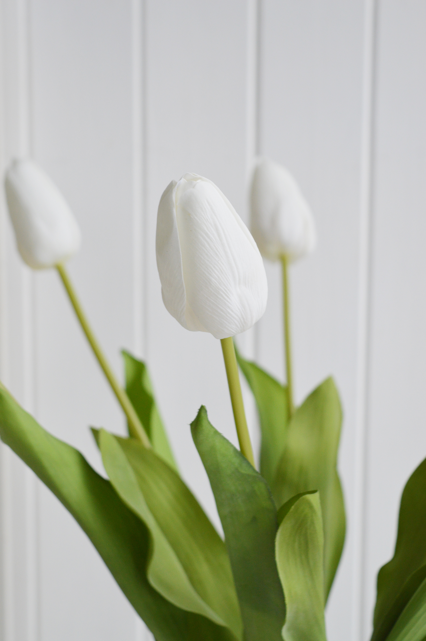 Real Touch Realistic Artificial White Tulips