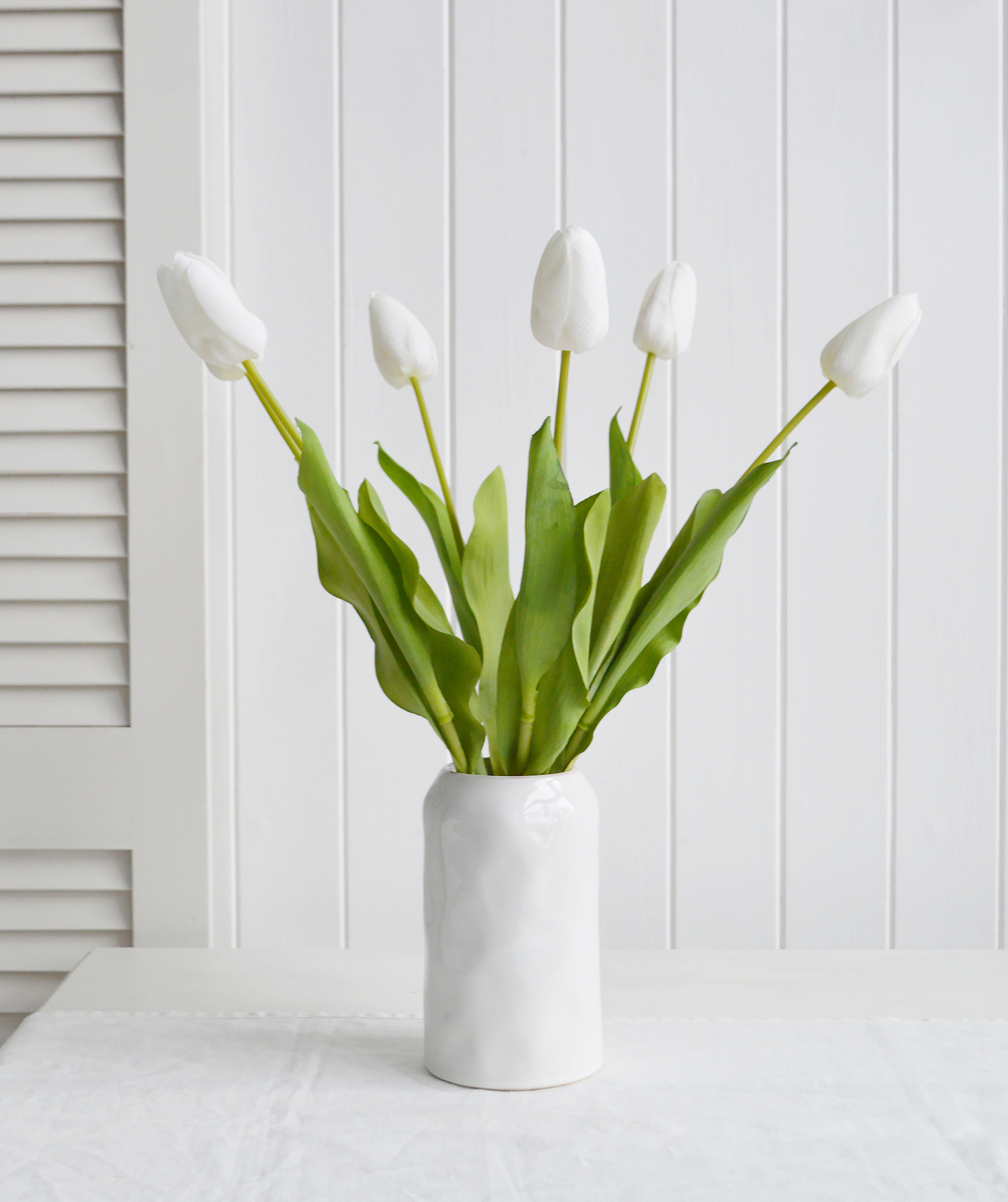 Real Touch Realistic Artificial White Tulips