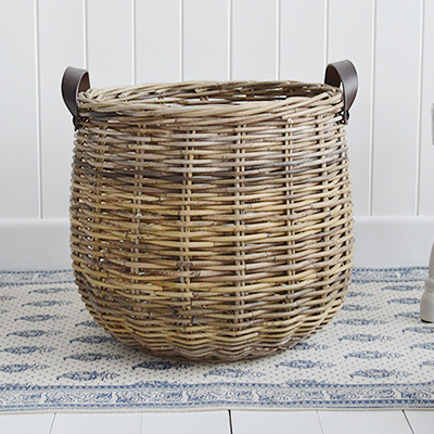 Casco Bay grey willow tray for coffee table decor in New England style homs from The White Lighthouse Furniture