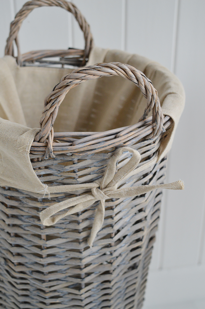 Gre willow basket umbrella stand from The White Lighthouse Hall Furniture