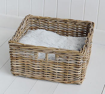 Grey willow magzaine basket