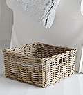 Grey willw square basket. Perfect for magazines in living room