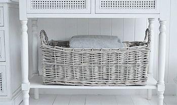Windsor grey basket for under table ih hall and living room