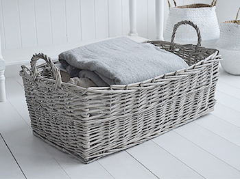 Windsor grey long rectangle basket under tables