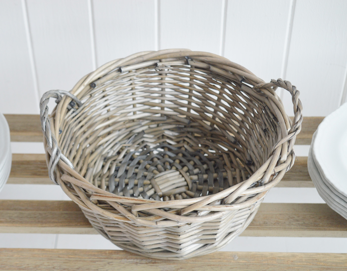 Harrow  small display tray basket from The White Lighthouse Furniture. New England, country, coastal, farmhouse city and whie home interiors. Hallway, Bedroom , Bathroom and living room