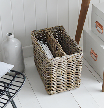 Casco Bay Grey Willow Magazine basket from The White Lighthouse Furniture