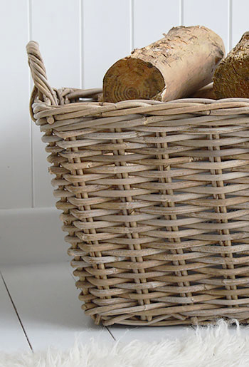 Chunky grey willow basket