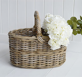 Baskets and other white home accessories by The White Lighthouse