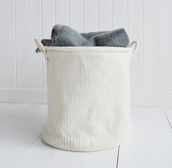 White Knitted basket