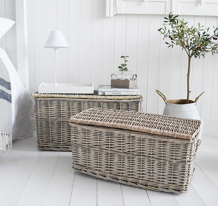 set of 2 baskets in grey willow