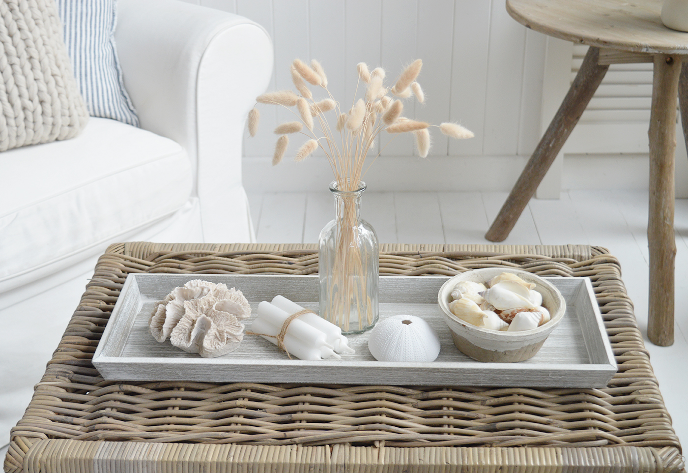 Berwick long tray for coffee table decor and styling Hamptons coastal style