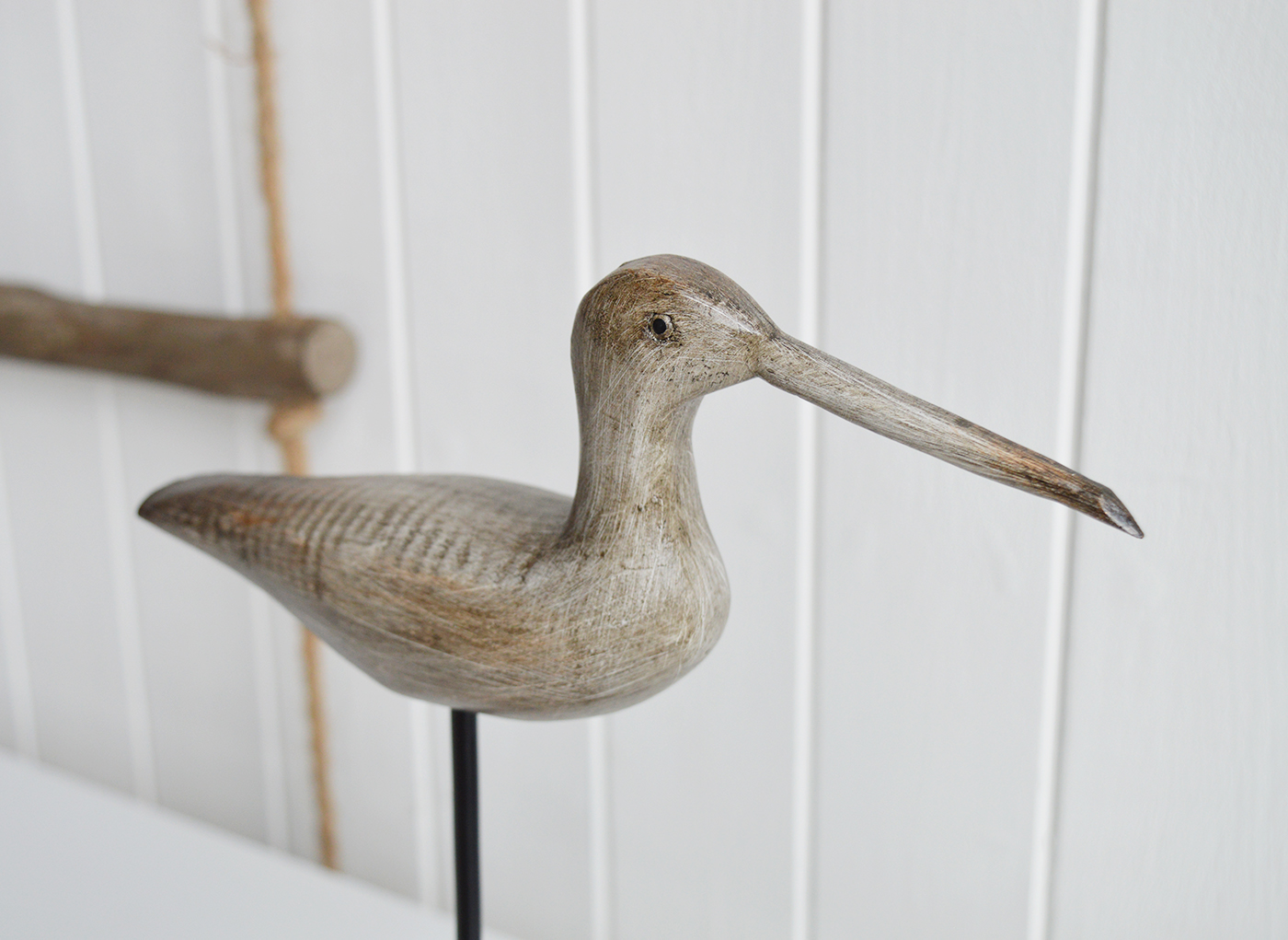 Nautical New England Coastal  Furniture and accessories for the home. A decorative standing seabird from the White Lighthouse Furniture and Home interiors