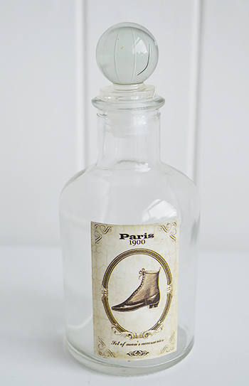 Decorative vintage style glass bottle