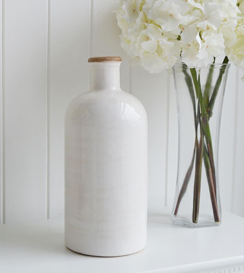 A white bottle idea as a vase