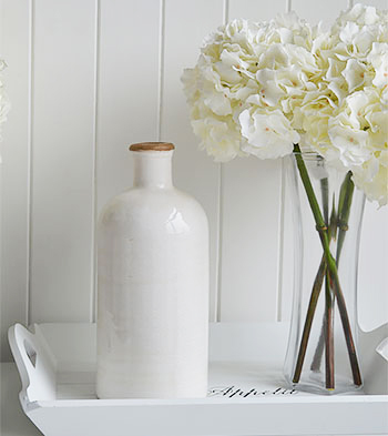 White stoneware bottle or vase