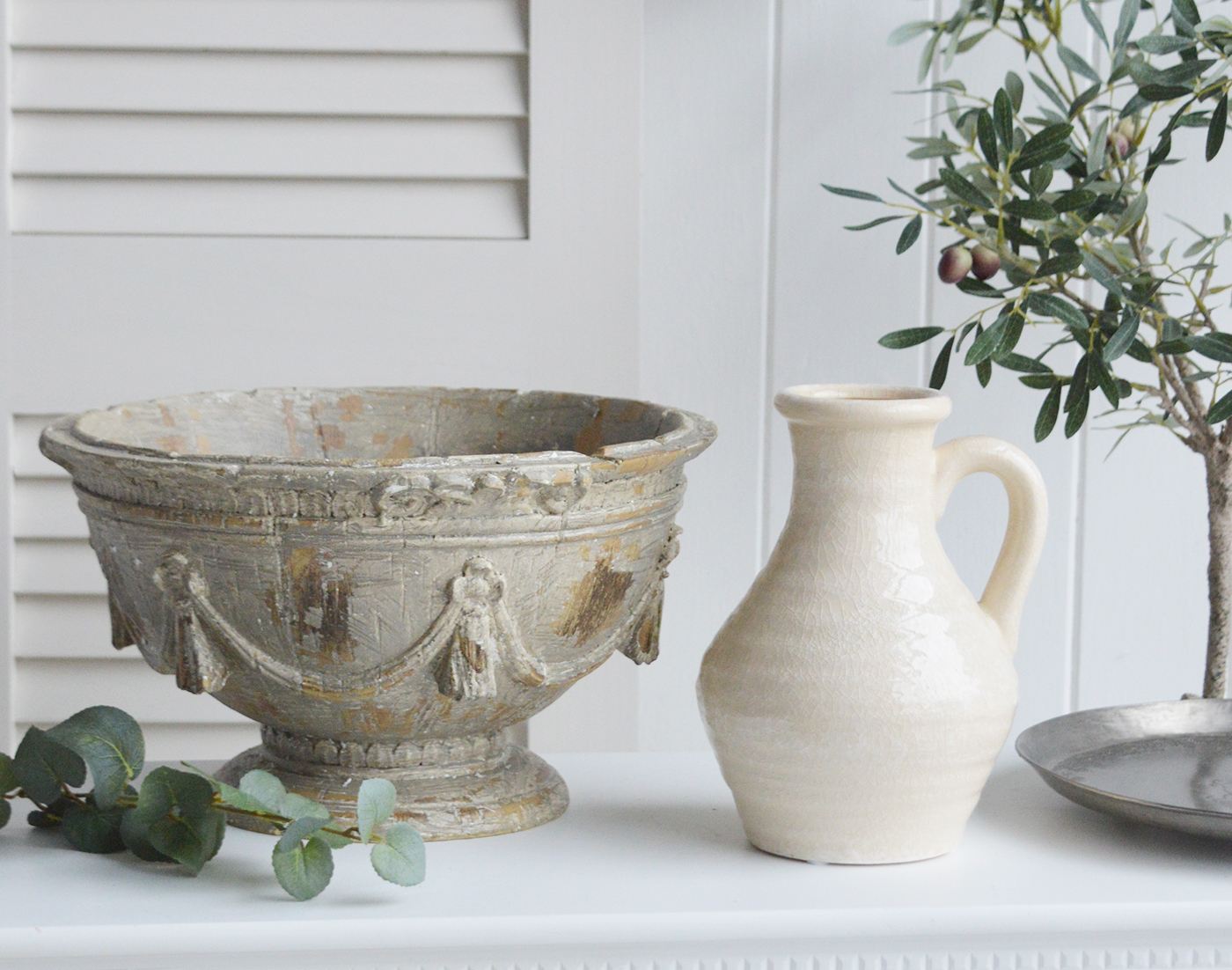 Classical Bowl large Bowl and Urn jug for New England homes and interiors