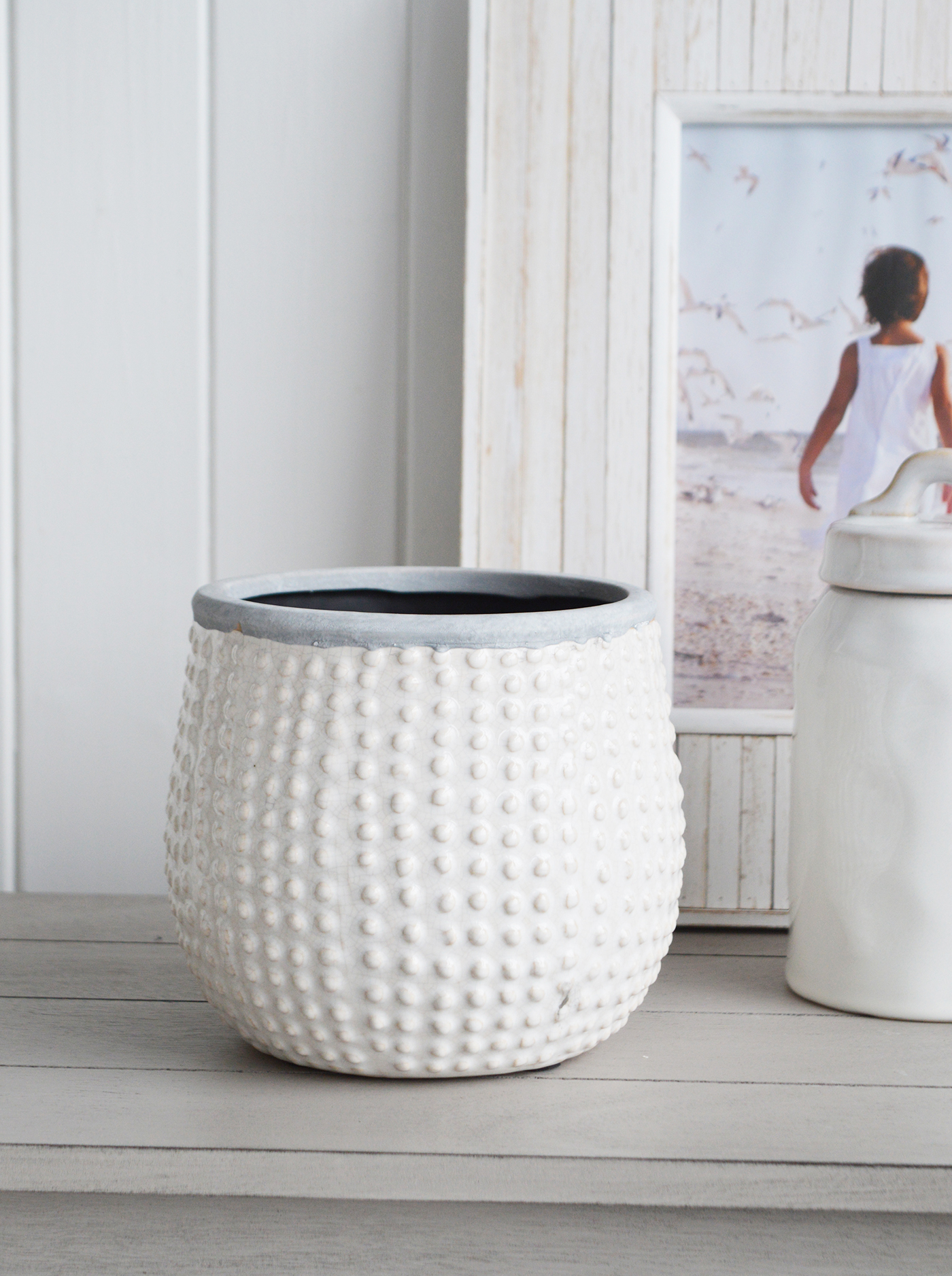 White Ceramic Bowl - White Furniture and home decor accessories for New England style homes for country, city, farmhouse and coastal from The White Lighthouse