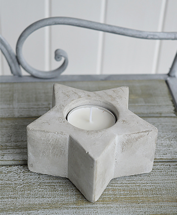 Grey star candle holder