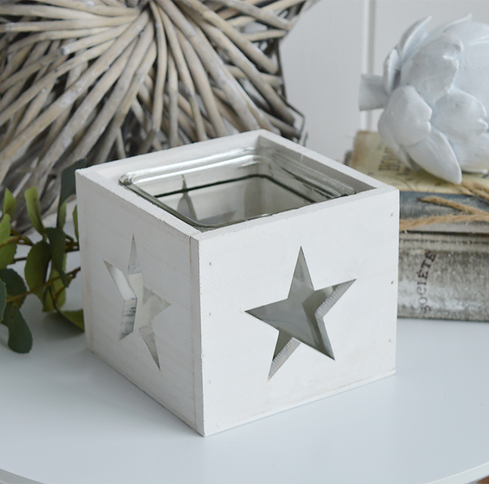 Nantucket Candle Holder White Star The White Lighthouse Coastal New