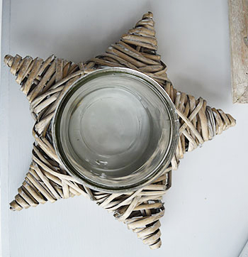 Grey willow star candle holder