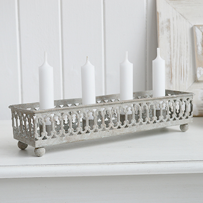 Vintage Candle Holder Tray  for dinner candles - New England, Coastal and Country Accessories and Furniture for home interiors