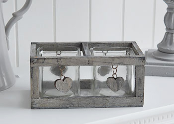 Grey candle holder