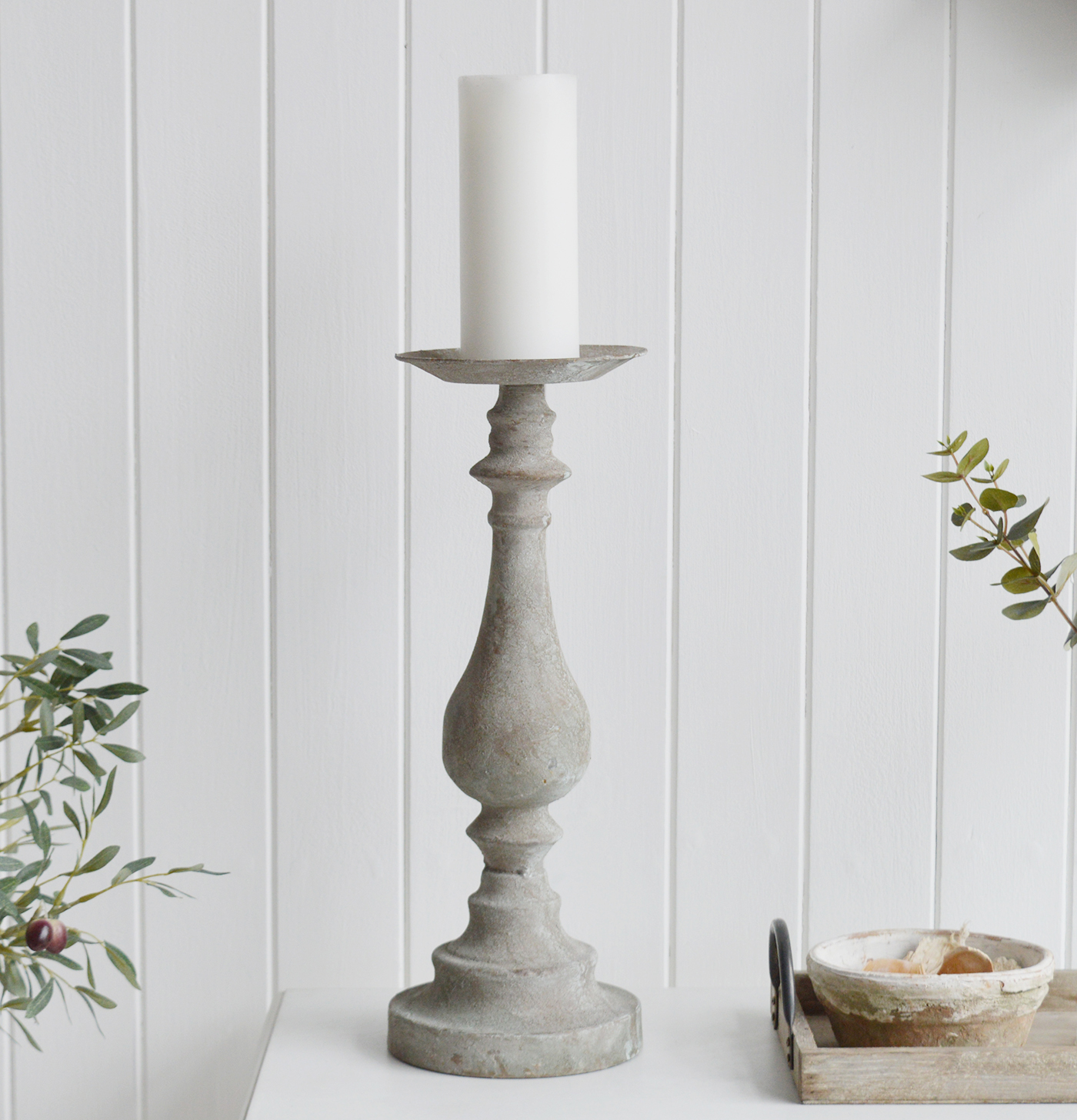 Rowley Rustic Candle Holders - The White Lighthouse New England Coastal Farmhouse and Country Home Furniture and Decor Accesories