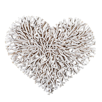 Large Chunky White White Twig Heart for country cottage interiors