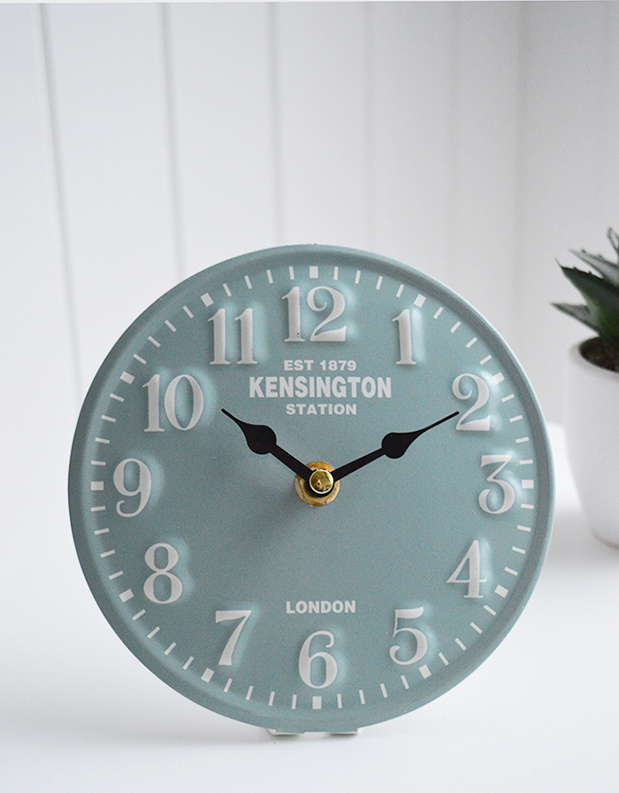 Mantel Clcok Kensington Station London Duck Egg