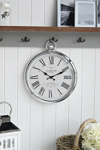 Silver pocket wall clock