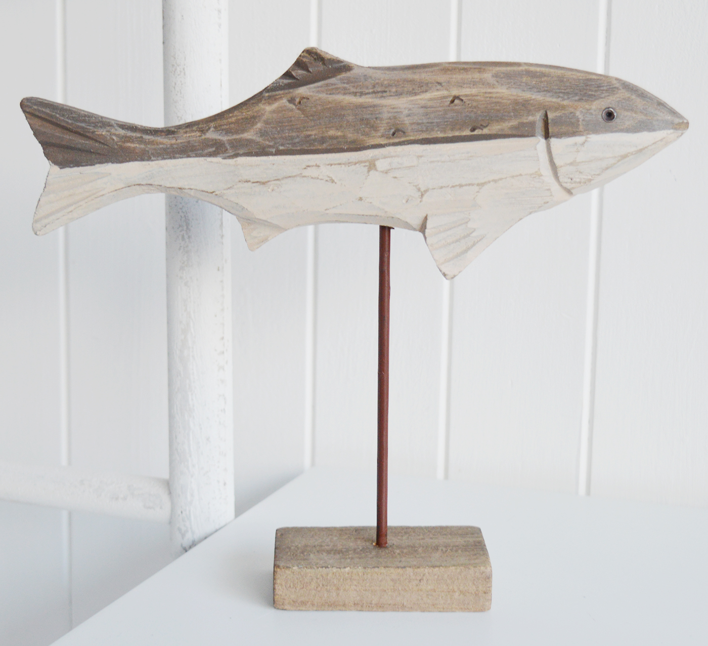 Nautical, coastal and beach home decor accessories and Furniture from The White Lighthouse Furniture - Driftwood Standing Fish