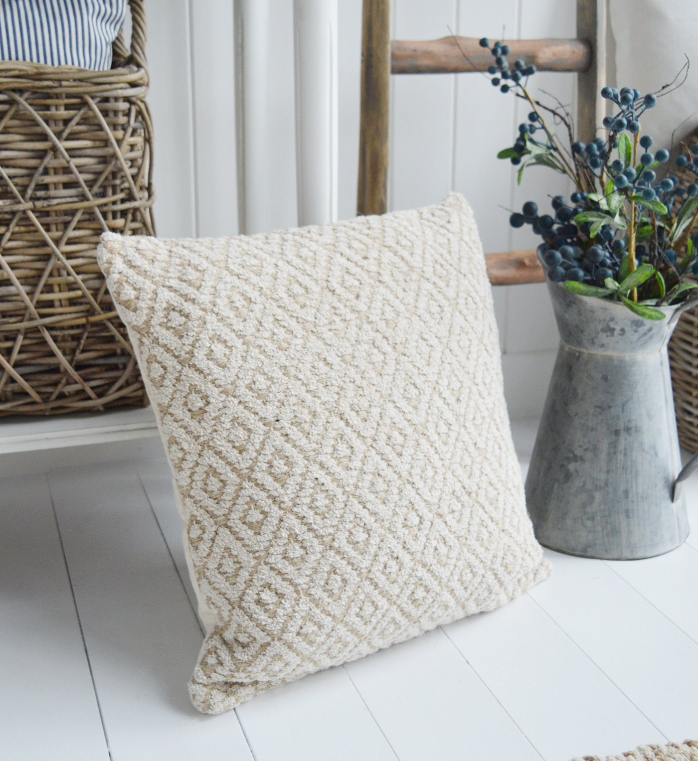 Jute Cushion - Just perfect for our New England styled interiors for coastal, city and country homes in a simple but gorgeous style
