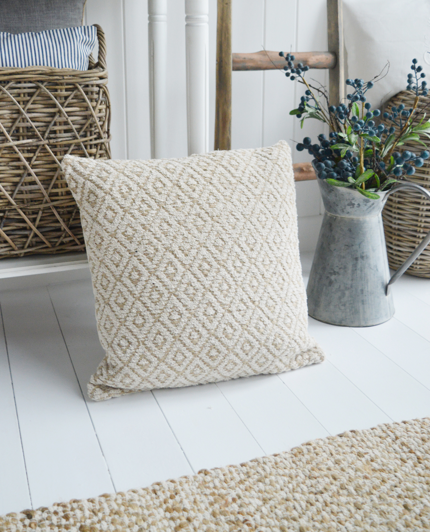 Jute Cushion - Just perfect for our New England styled interiors for coastal, city and country homes in a simple but gorgeous style