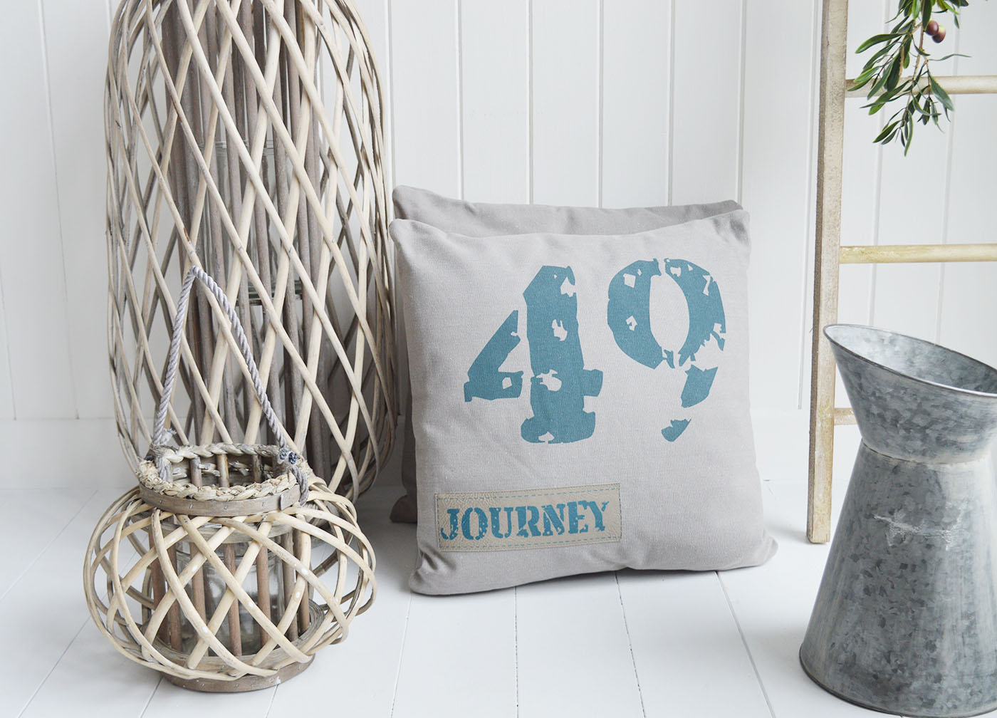 Beach House Cushion - Coastal home decor and accessories. New England, country, coastal, cityand  White Home Interiors and furniture