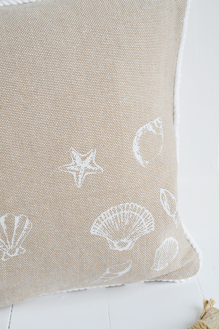 By the sea cushion cover for coastal inspired homes and interiors