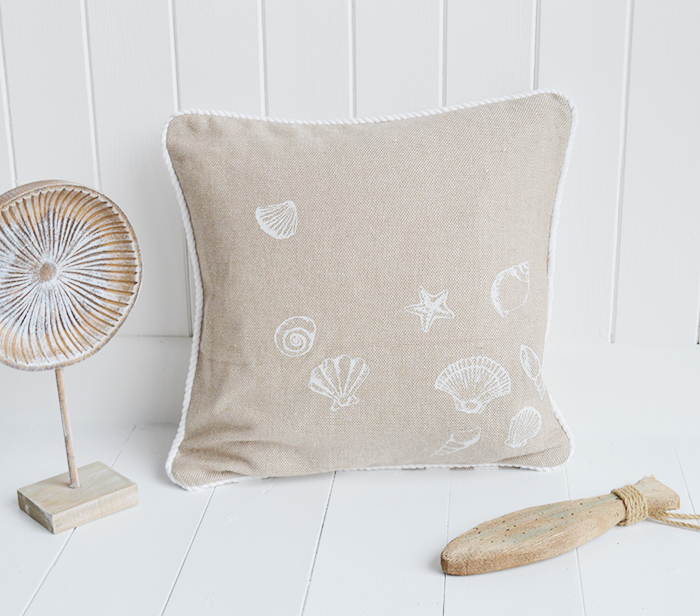 By the sea cushion cover for coastal inspired homes and interiors