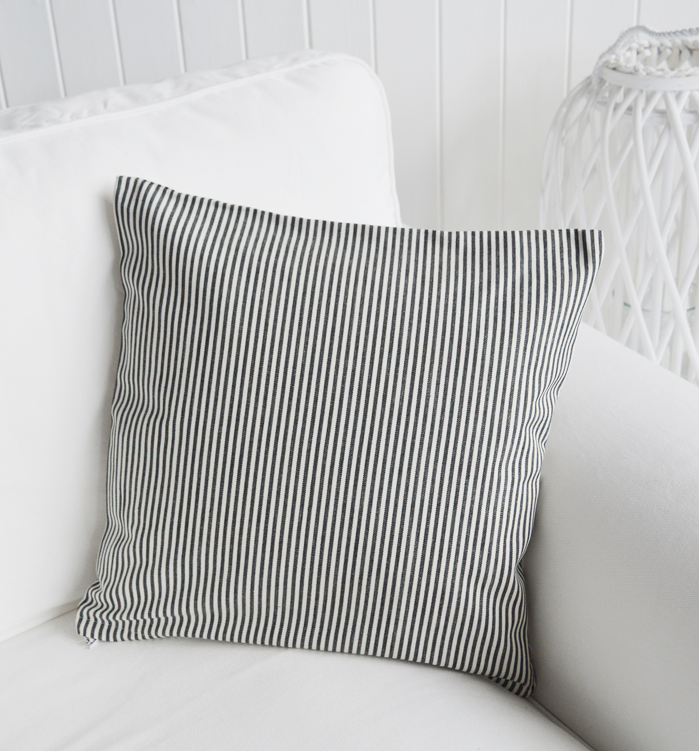 Cape Cod New England Cushion Covers Pin Stripe Navy Red Charcoal Blue