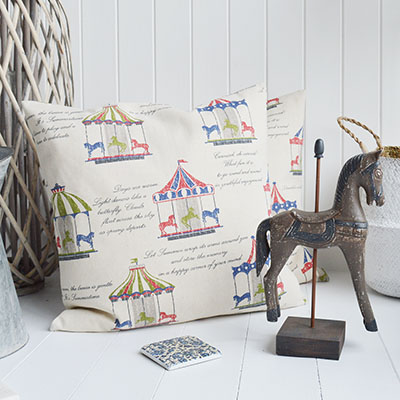 Carousel cushion with inner for New England homes and interiors
