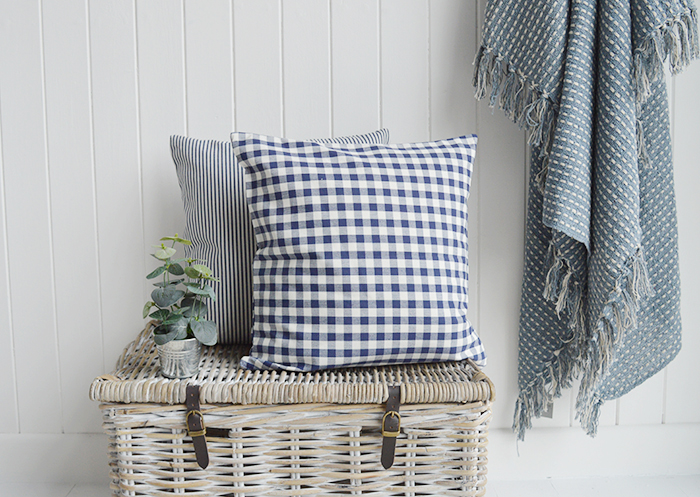 Team our Cape Cod stripes and checks with accents of sun bleached colour to channel the spirit of summer by the coast.
	  A very versatile design to work in any interiors but is perfect for conjuring up a summer beach feel.Mix and match different stripe widths in similar tones and add a touch of red to enliven the scheme and to add warmth