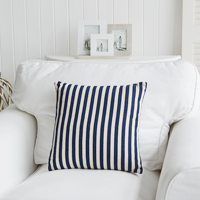 The White Lighthouse Furniture. New England style cushions and throw. Grey and white star filled cushion in square and rectangle for country, coastal and city homes