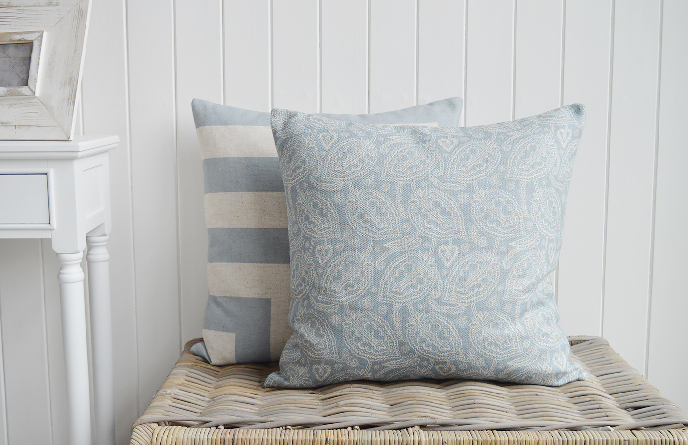 Maple grove vintage style cushions for New England modern country farmhouse and coastal furniture and interiors