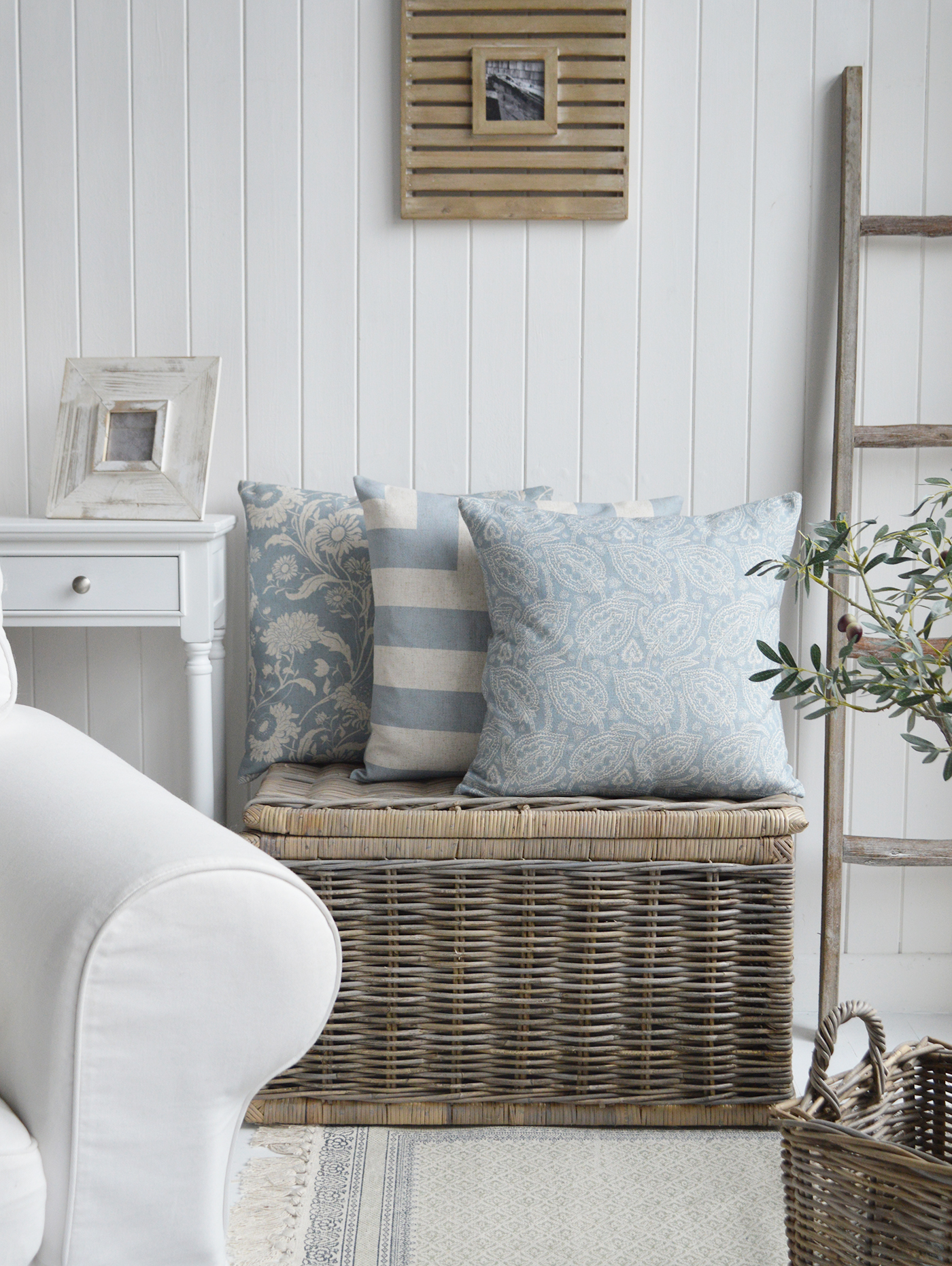 Maple grove vintage style cushions for New England modern country farmhouse and coastal furniture and interiors