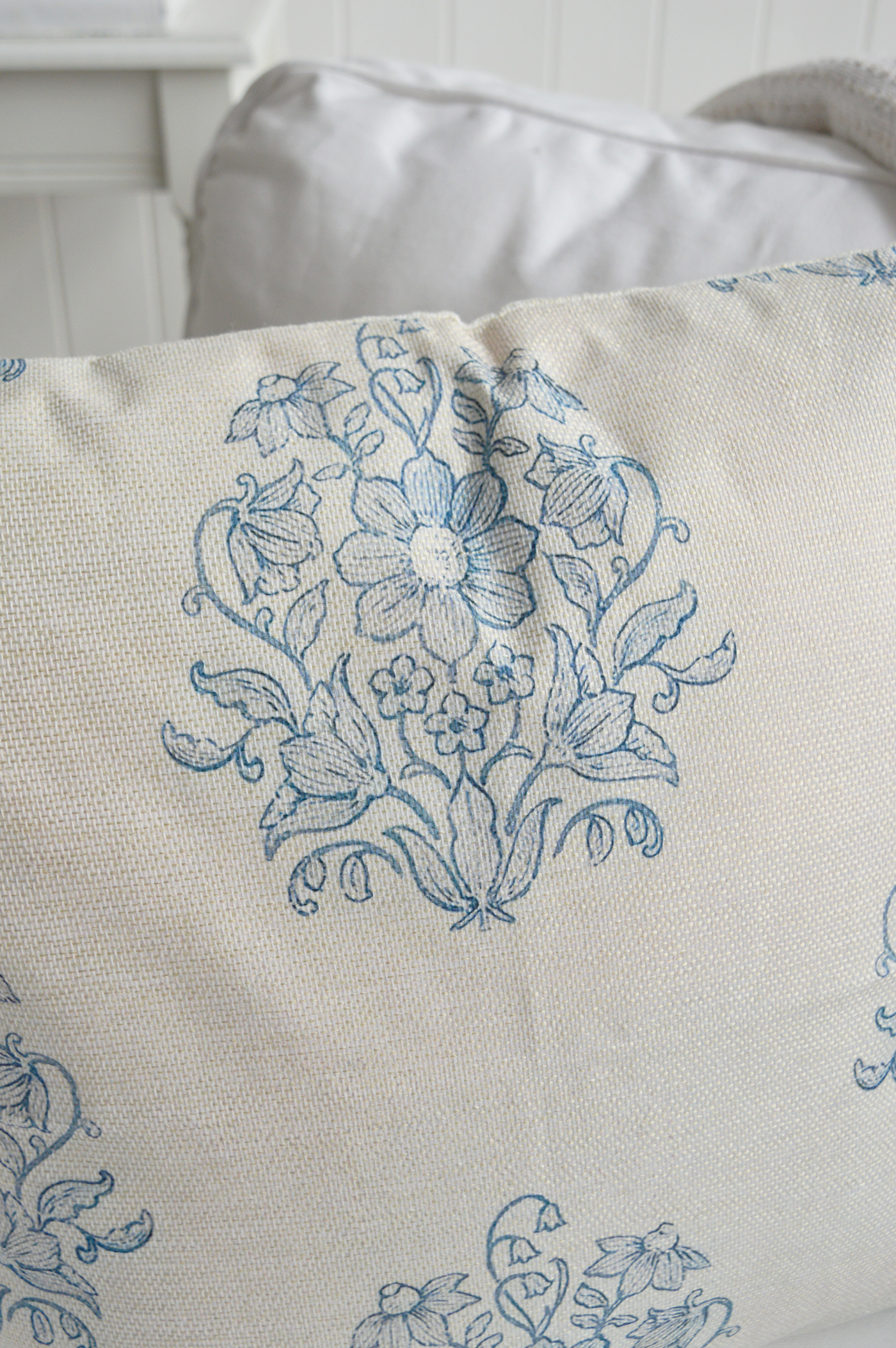 A timeless addition to Hamptons and farmhouse interiors, the Meredith Cushion brings gentle colour and understated charm to your décor.