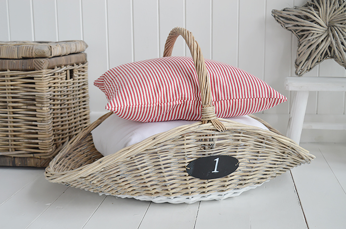 Our Cape Cod striped cushion cover in two colour ways - Navy and white and red and white. Team our Cape Cod stripes with accents of sun bleached colour to channel the spirit of summer by the coast.	  A very versatile design to work in any interiors but is perfect for conjuring up a summer beach feel for New England country and coastal homes
