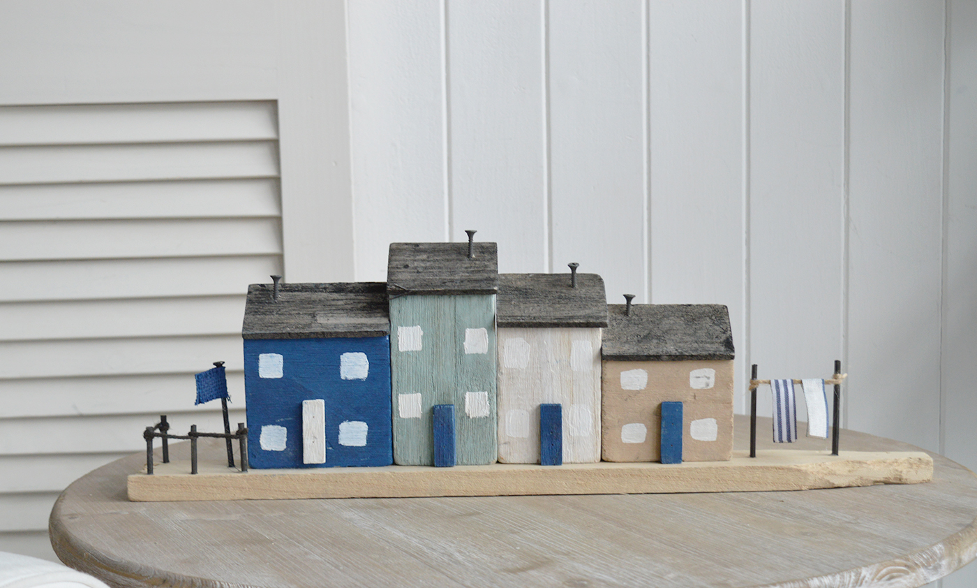 Driftwood Wooden houses - New England Coastal and Beach House Style Home Decor - 4 houses